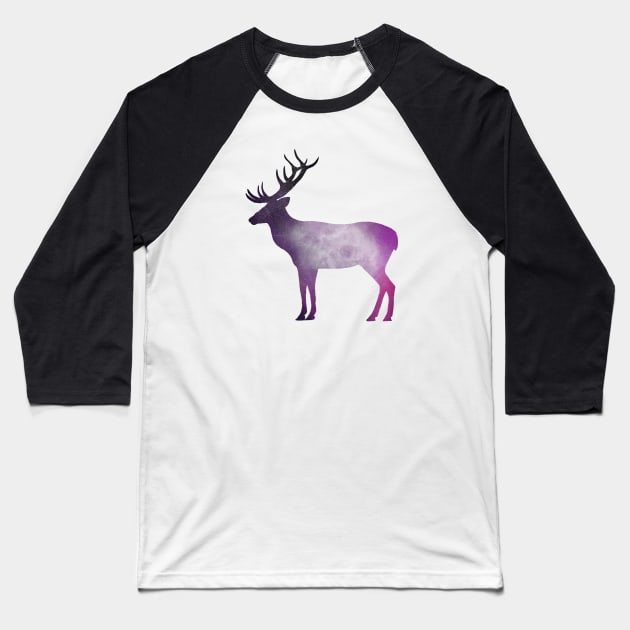 Celestial Deer Baseball T-Shirt by Milasneeze